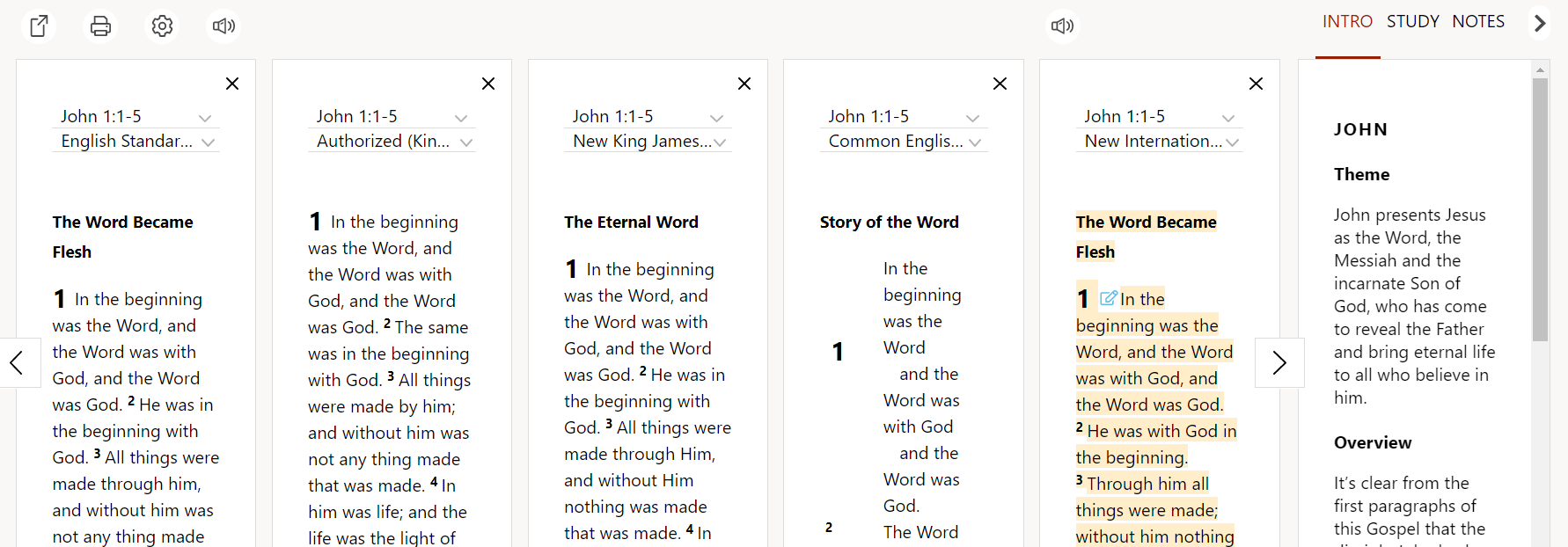 8 translation parallel bible